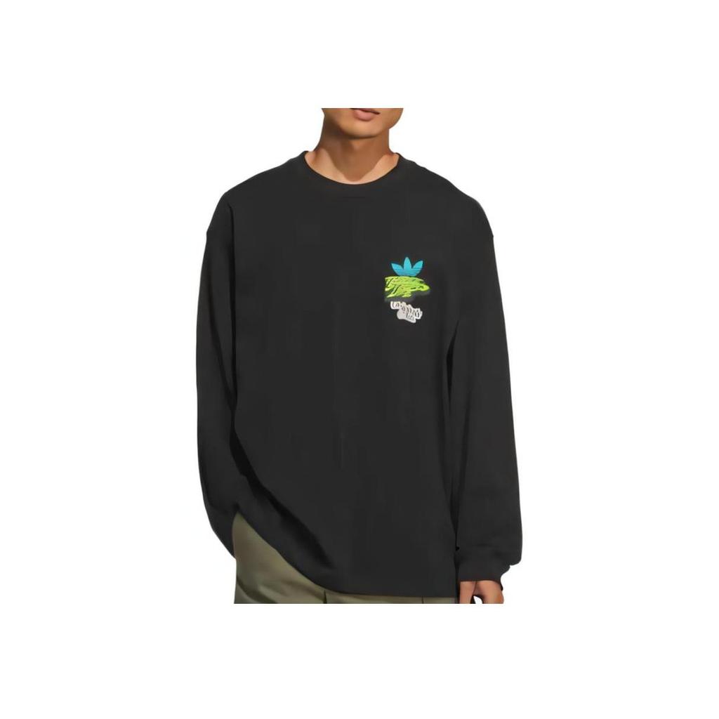 adidas Originals Men's Graphic Long Sleeve T-Shirt Black JL7499