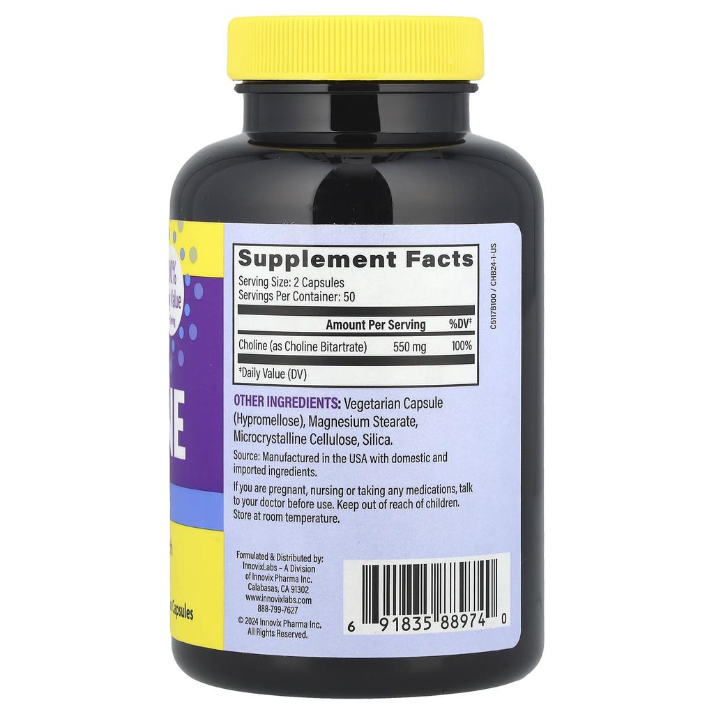 Colin, 550Mg, 100 Veggie Caps (275Mg Per Capsule)