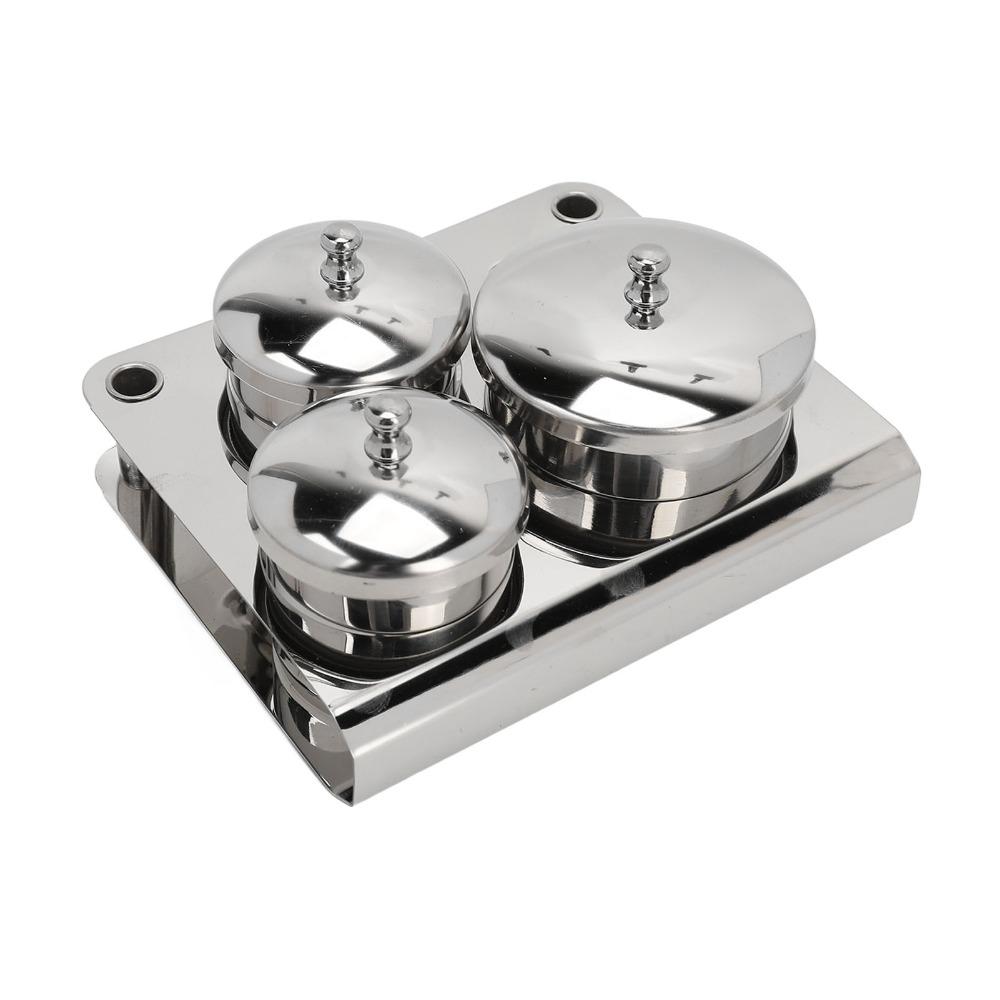 3 Pcs Smooth Surface Lidded Acrylic Liquid Storage Cup  For Nail Design