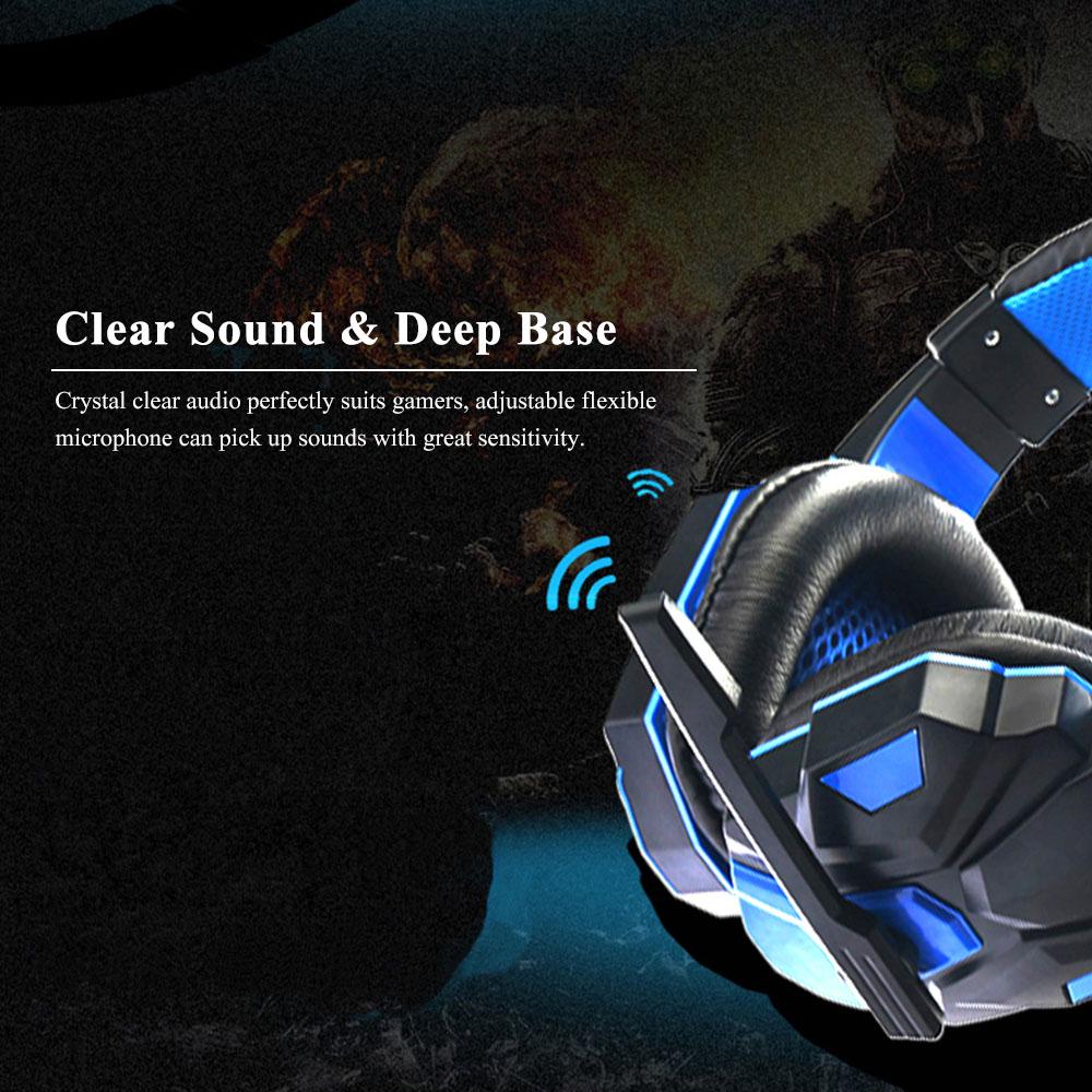 Gaming Headset Headphone for PC with Microphone with USB 3.5mm Interface LED Volume Control