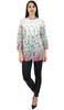 Phagun Womens Floral Printed White Full Sleeve Casual Tunic Top Blouse Shirt-
