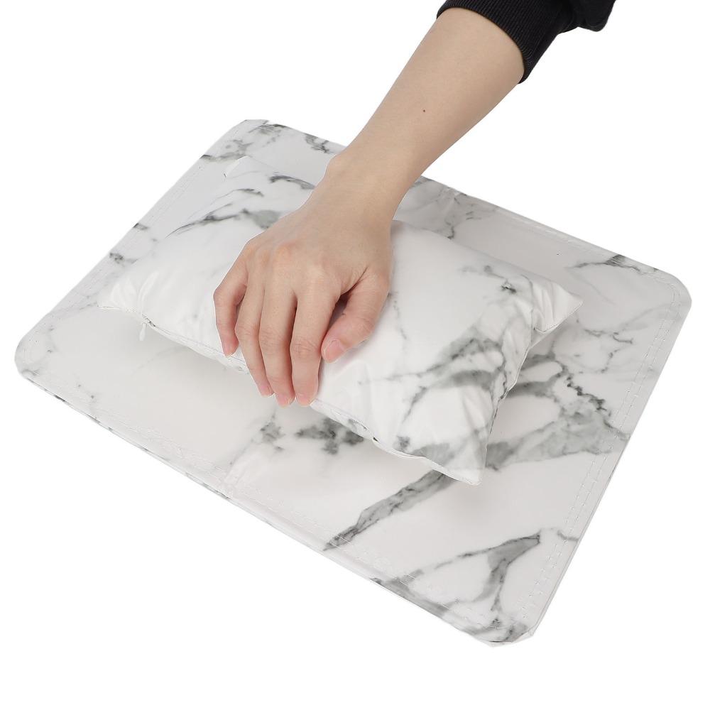 2pcs Detachable Nail Art Pillow PU Leather Nail Arm Rest Pillow Hand Cushion Mat For Nail Tech