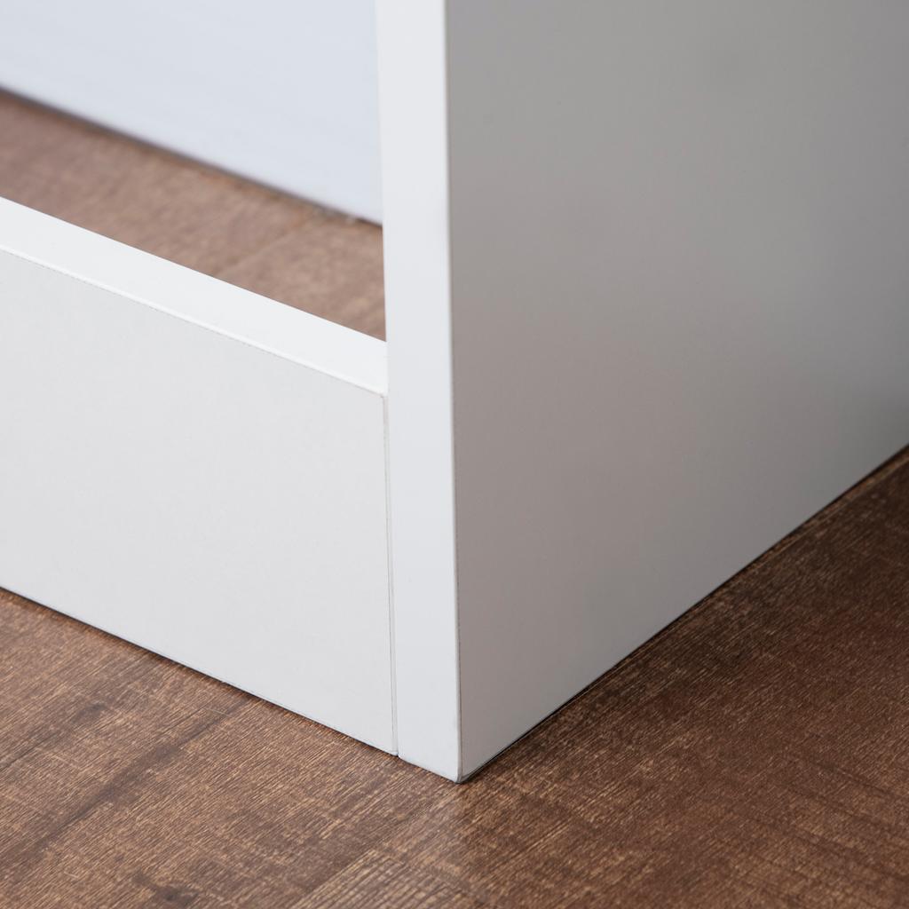 Modern and Elegant Slatted Radiator Cover for the Home, in MDF and Steel, 120x18x84cm, White