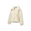 Li Ning Sports Lifestyle Series Solid Color Fur Collar Loose Short Down Jacket Women Outerwear Fog-Khaki AYMT076-4