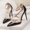 Women 'S Shoes Pumps Simple Sexy Nightclubs With Thin 10cm Heel High Heel Shallow Pointed Head Rivet Hollow Word Belt
