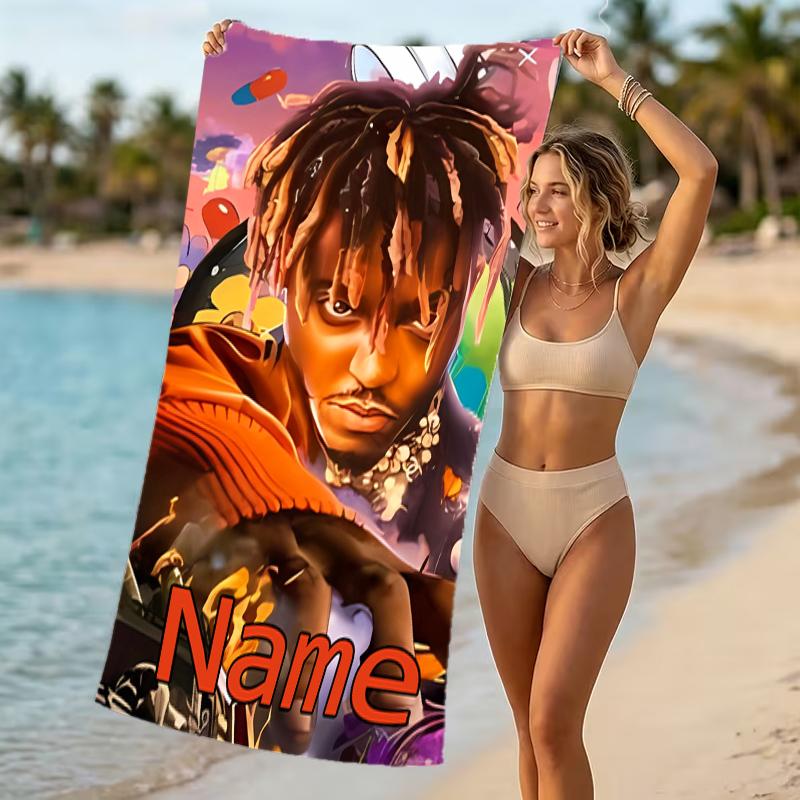 Customizable personalized beach towels Juice WRLD themed designs.Suitable for the beach, yoga, sports;ideal as beach accessories