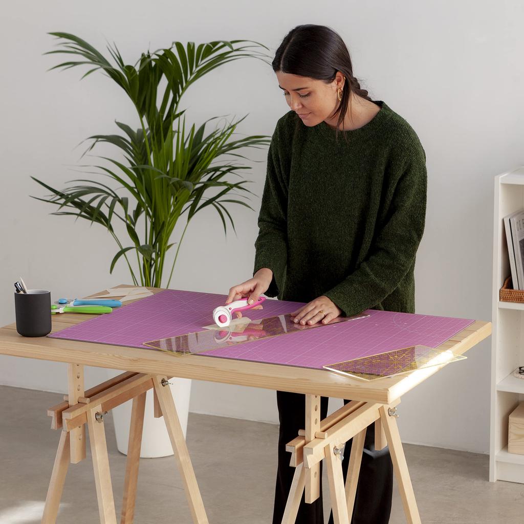 Коврик для резки Elan, товары для рукоделия, двухсторонний, A1 90 x 60 см, розовый, фиолетовый, для домашнего и коммерческого использования