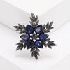 Брошь со стразами, креативная брошь в виде снежинки из кристаллов чернильно-синего цвета, аксессуары для модного костюма с темпераментом