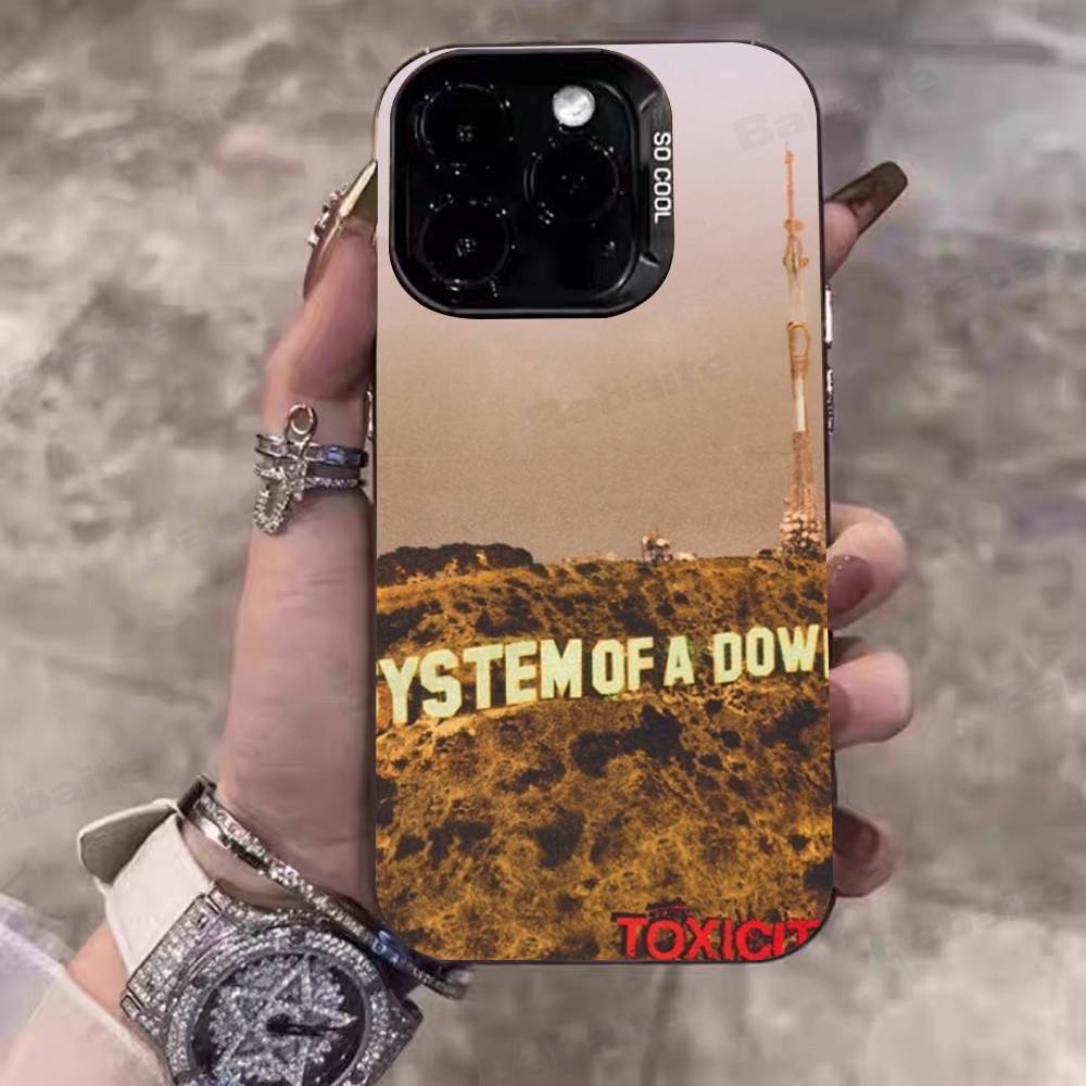 Металлический ремешок System Of A Down Для IPhone 17 16 15 14 13 12 11 Pro Max Plus Матовый цветной задний чехол для телефона