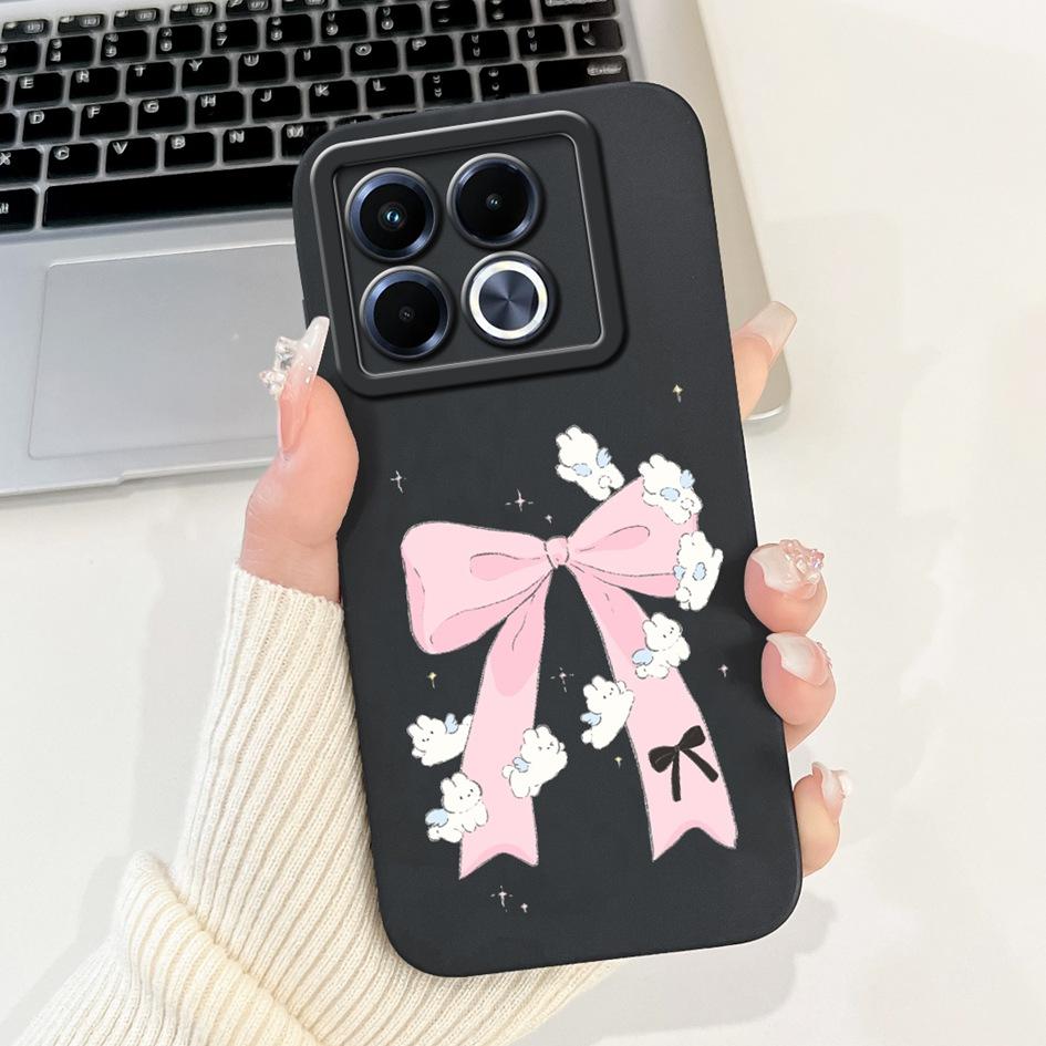For Infinix Note 40 5G Case Cartoon Rabbit Flower Anti Slip Bumper Soft Silicone Cover For Infinix Note40 X6852 X6851 Phone Case