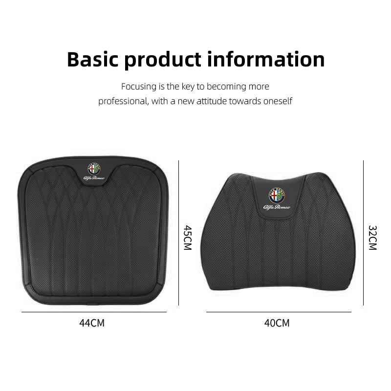 Car Dedicated Seat Cover Memory Sponge Lumbar Support For Alfa Romeo Giulia Stelvio Giulietta 156 159 147 Tonale Brera DiscoTM6