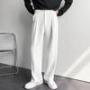 Korean Casual Wide-Leg White Suit Pants for Men - Spring/Autumn Loose Fit