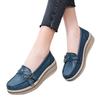 Rocking Shoes Spring and Summer Women's Single Shoes Cowhide Muffin Shoes Thick Sole Heightening Foot Cover Large Size Mother Shoes