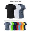 3PCS/Set Men's Casual Breathable Quick-Dry Short Sleeve Sports T-Shirts