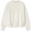 Fear of God Essentials Классический свитшот с тиснением, круглый вырез, цвет овсяный меланж, мужские топы, серый, 192HO256552F