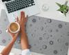 Anti-slip Protective Desk Mat with Graphic Space Patterns 100x50 cm