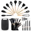 Kitchen Utensils Set 19pcs Silicone Cooking Utensils with Wooden Handle Non-stick 482 Fahrenheit Heat