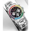Rainbow Diamond Chronograph Men's Watch Six Pin Quartz Movement Waterproof Calendar Night Light Luxury Men's Watch