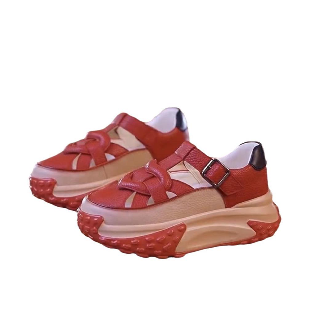 Дезодорирующие кроссовки на толстой подошве будут популярны весной и летом 2024 года, дышащая повседневная обувь, новые универсальные сандалии с вырезами для женщин