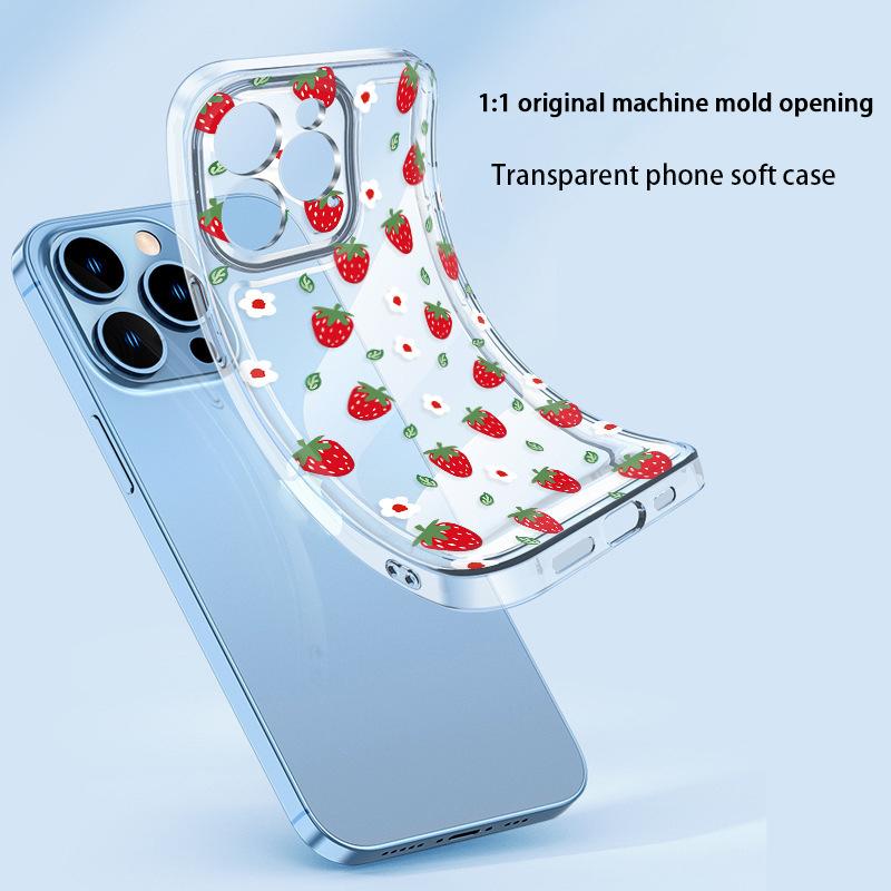 Летняя жизнерадостность клубника чехол для мобильного телефона iPhone11 ультратонкий прозрачный противоударный защитный чехол Apple 17 мягкий чехол стиль милой девушки