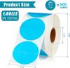 6Rolls 2 Inch Circle Direct Thermal Sticker Label Round Printer Label Sticker Business Labeling For Rollo Zebra Thermal Printers