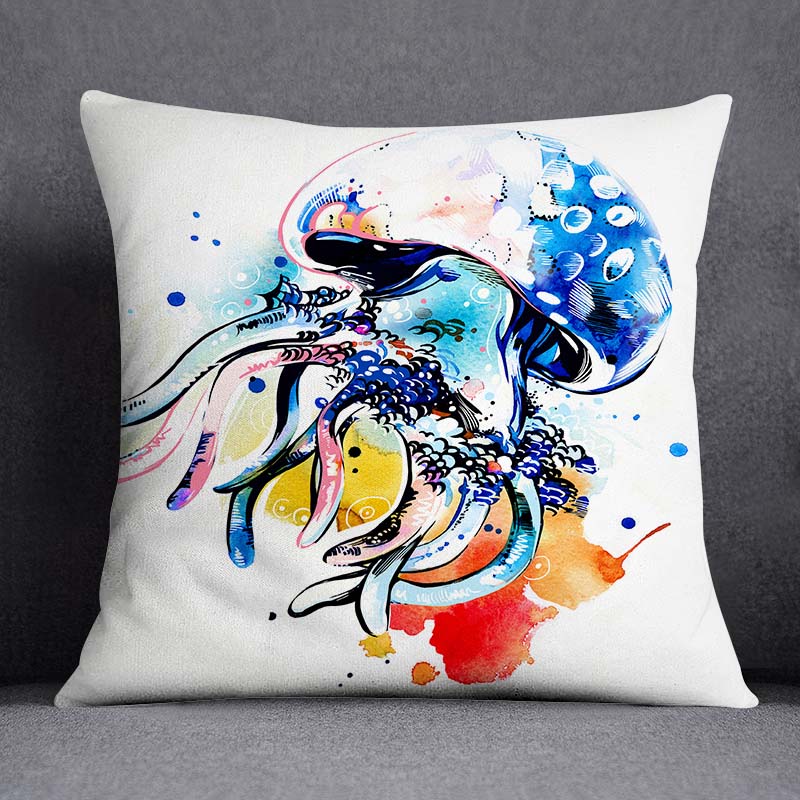 Наволочка с изображением морского животного и русалки, украшение для дома, квадратная наволочка, украшение для дома и офиса, наволочка