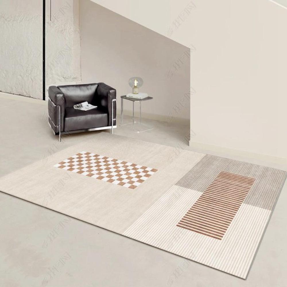 Modern Checkered Loop Pile Living Room & Bedroom Area Rug