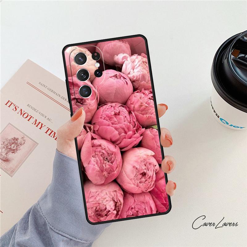 Peonies Beautiful Flower phone case For Samsung Galaxy S24 S25 S23 S22 Ultra Note 10 20 Plus S20 S21 FE Cover