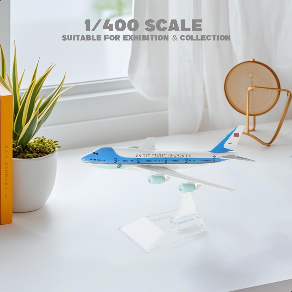 1/400 Литая модель самолета 747 Air Force One со стендом, модель из сплава, игрушки самолеты, коллекция для детей, подарки, украшение