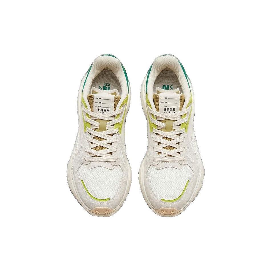 Anta Champion Series Star 202 Нескользящие износостойкие низкие спортивные повседневные туфли мужские кроссовки белые зеленые 112318881A-1