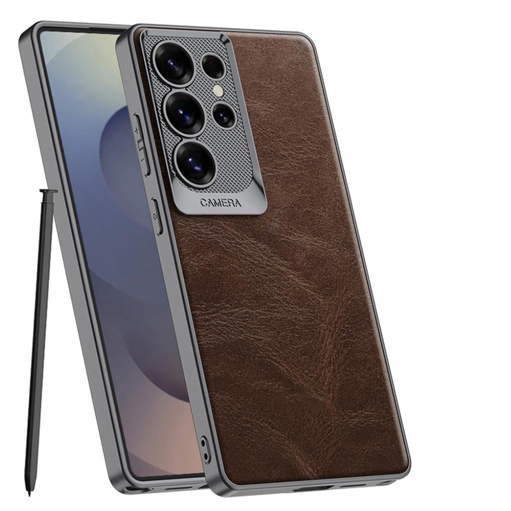 For Samsung Galaxy S25 Ultra Case Waxy PU+TPU+PC Phone Back Cover Dragon Scale Design