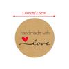 500 шт. 1,0-дюймовые круглые самодельные этикетки ручной работы с любовью, свадебные наклейки, самоклеящиеся наклейки, круглые этикетки из крафт-бумаги MIT