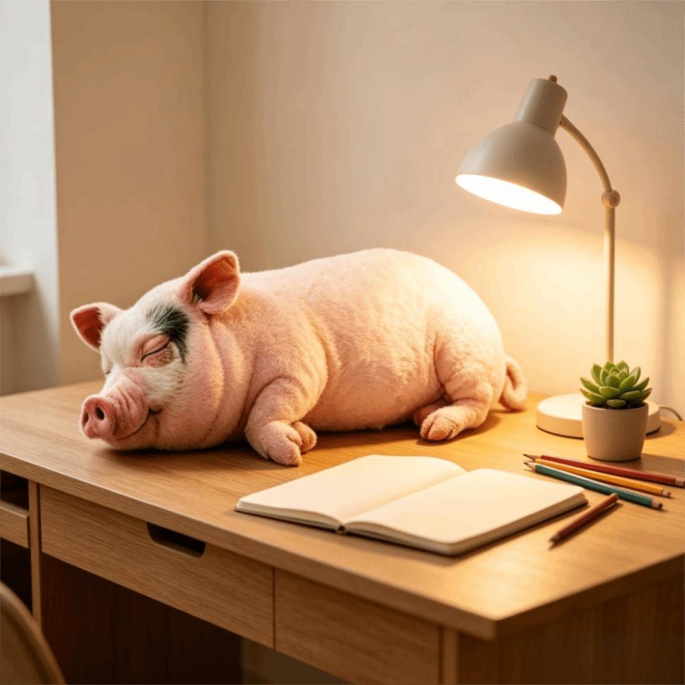 with Sound Pig Plush Toy Simulated Sleeping Simulation Pig Plush Doll Stuffed Pig Toy Car Decor