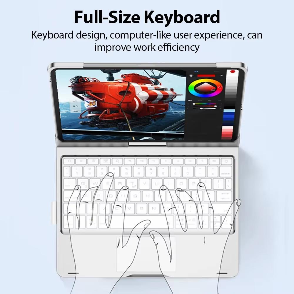 Magic Keyboard Case for iPad Air 11/13 M2 M3 M4,iPad Pro 11/12.9,Air 5/4/10.9,iPad A16 7th/8th/9th/10th Gen Funda Cover Keyboard