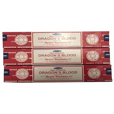 Ароматические палочки Satya Nag Champa Dragon's Blood - Упаковка из 3 шт. (15 грамм каждая)