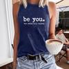 Летняя повседневная большая жилетка с узором Be You, удобная женская футболка