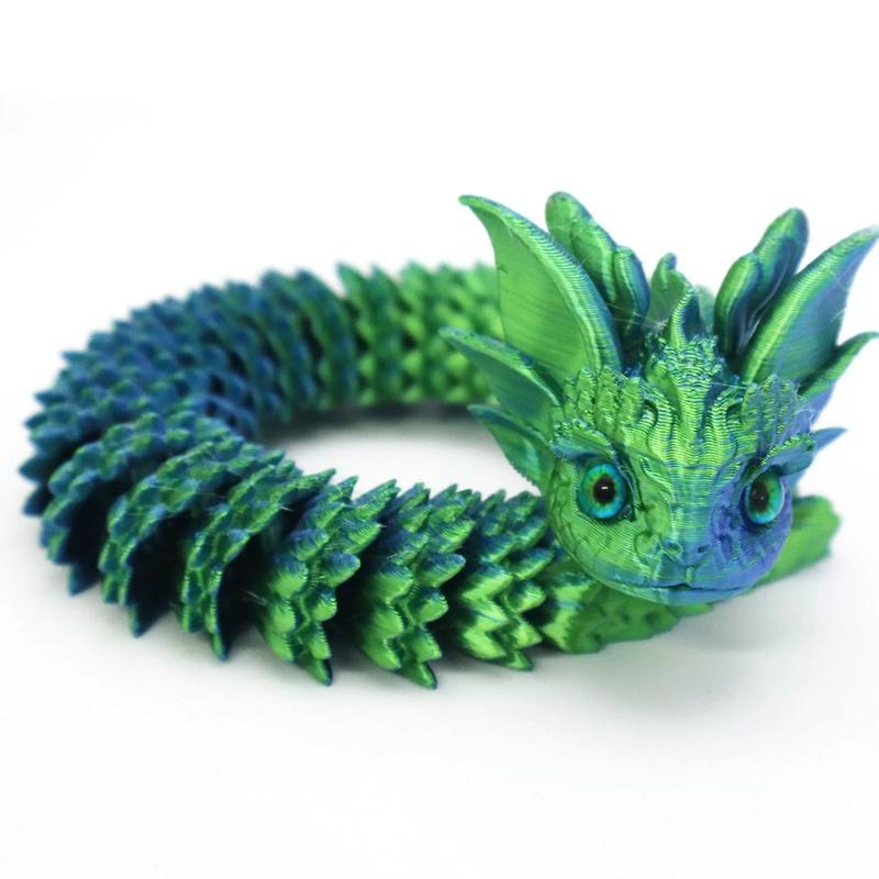 Модный Креативный 3D Печатный Змея Поделка Гибкие Подвижные Суставы Фигурка Животного Настольный Декор СДВГ Игрушка-непоседа Детский Подарок