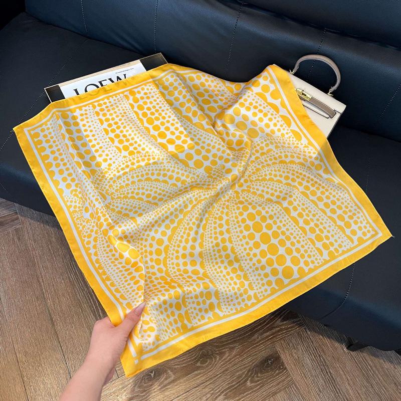New Korean version of versatile printed decorative silk scarf, Chinese style temperament, elegant streamer, hair tie, bag, small scarf
