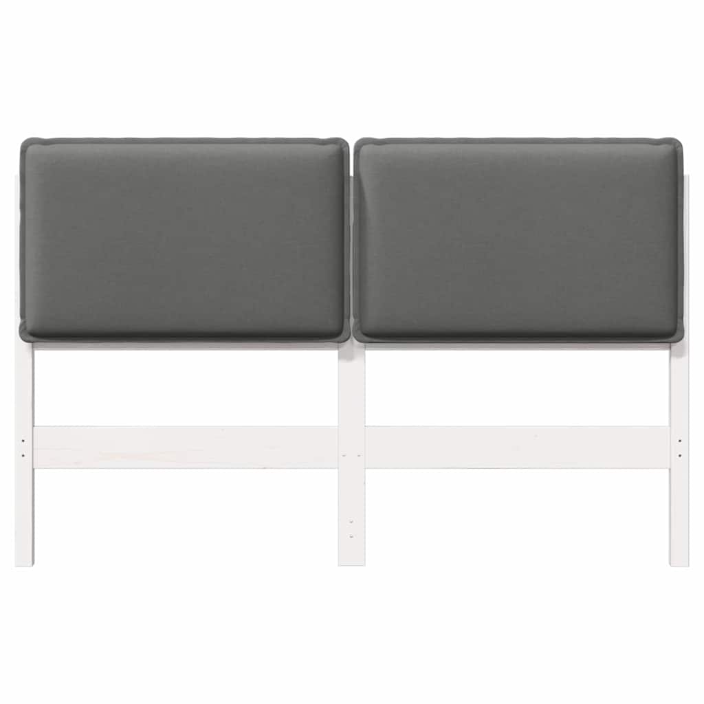 Upholstered Headboard with Headboard in White and Light Grey 120 cm