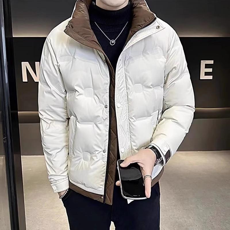 Men's Down Jacket Winter Trend High-end Warm White Duck Down Patchwork Clothes Winter Men's Coat Windproof Slim Tops