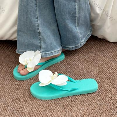Празднуйте Летние Женские Шлепанцы Цветы Милые Сладкие Разноцветные Тапочки для Вечеринки Отдыха на Открытом Воздухе Дома в Помещении Плоские Слайды
