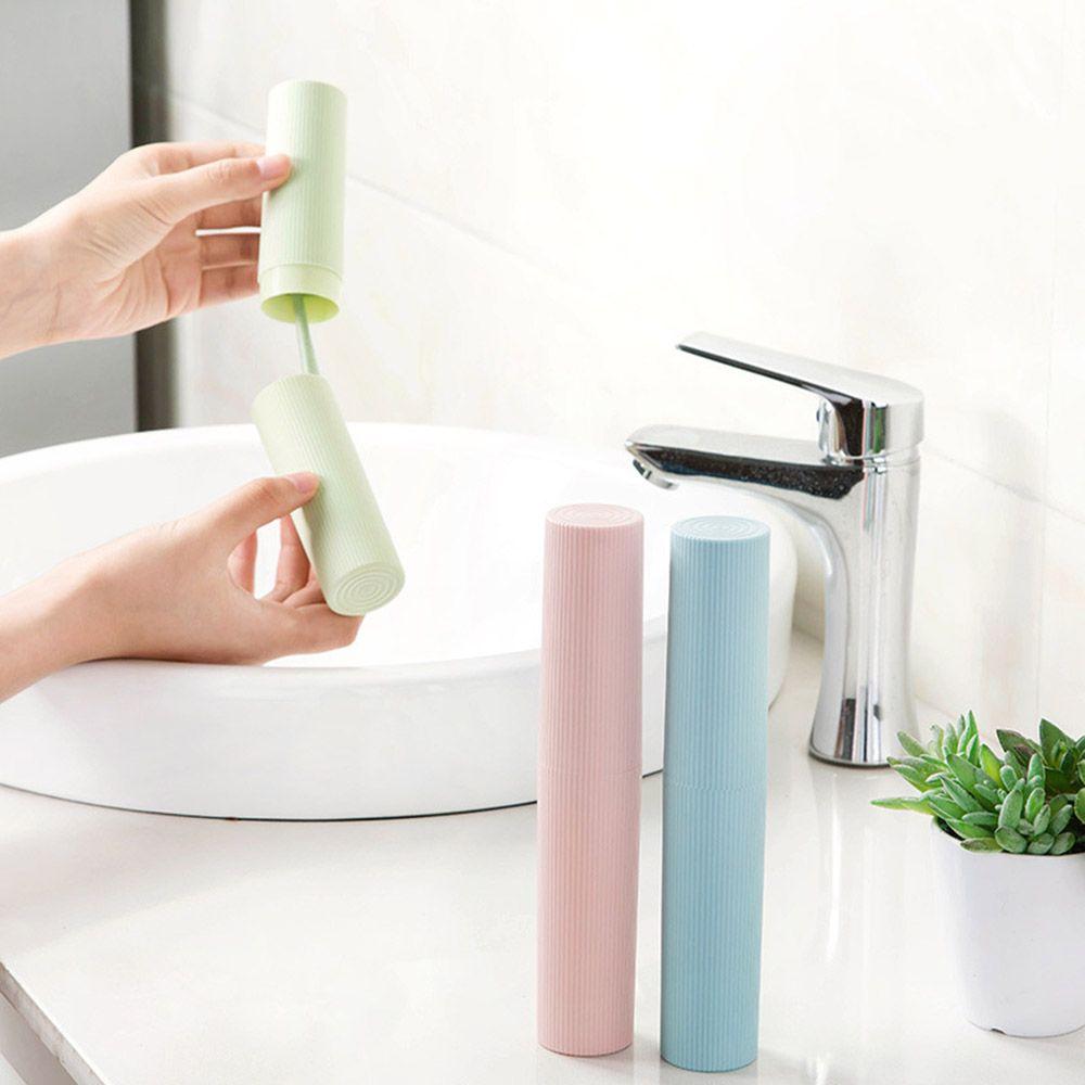 New Travel Portable Toothpaste Cylinder Case Storage Box Toothbrush Holder Plastic