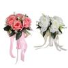 Искусственный свадебный букет, шелковый цветок, имитация розы, букет для невесты с цветами в руках