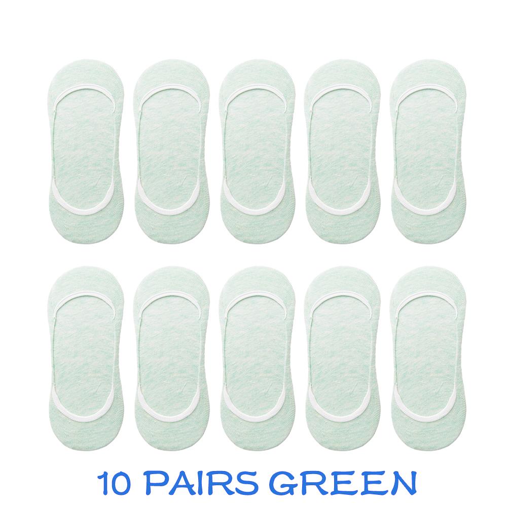 10 Pairs Women Invisible Sock Slippers Short Ankle Socks Set Fashion Ladies Woman Pack Solid Color Cotton Non-slip No Show Socks