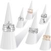 6PCS Single Finger Rings Showcase Stand Acrylic Crystal Ring Holder Acrylic Ring Display Jewelry Holder Wedding Display Cone Support for Jewelry