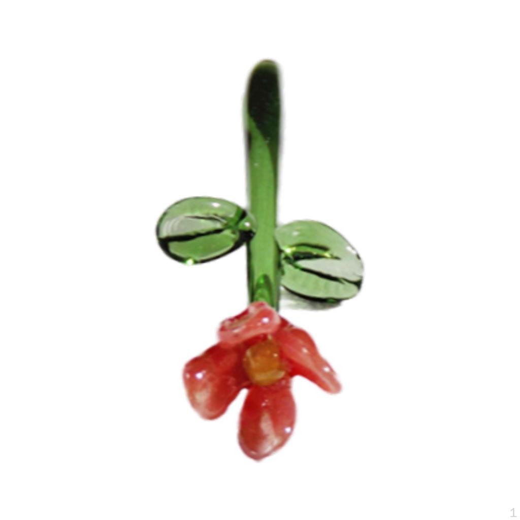 Glass Flower Figurine for Home And Office, Miniature Decorative Piece Summer Events