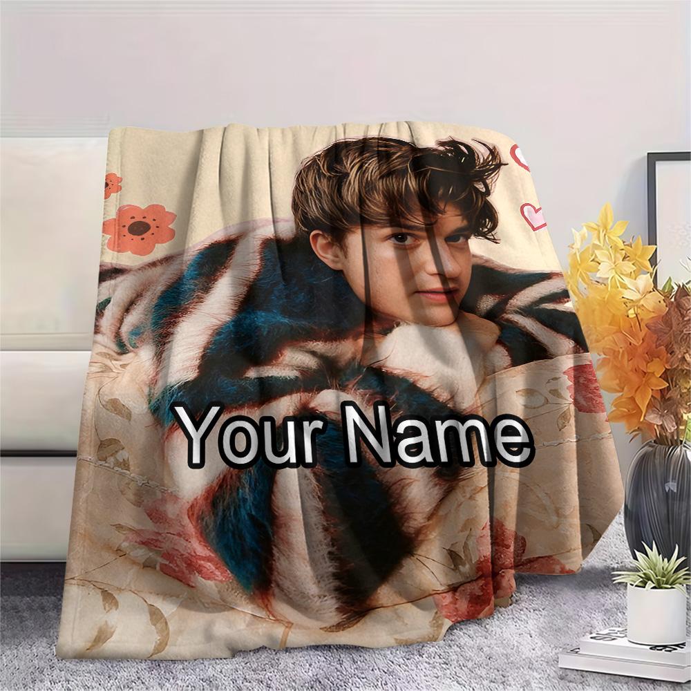 1PC Heartflower Dreams Custom Name Patterned Flannel Blanket Suitable For All Seasons For Home Decor Warmth And Comfort Gifts Holiday Present