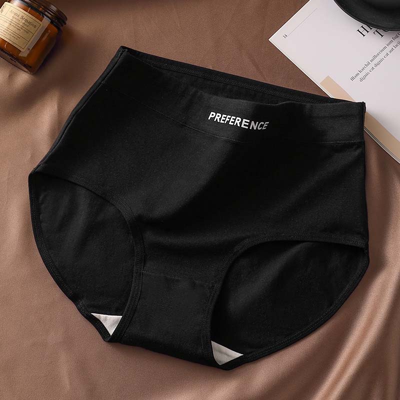 Women Cotton Panties High Waist Panty Comfortable Underwear Ladies Solid Color Underpants