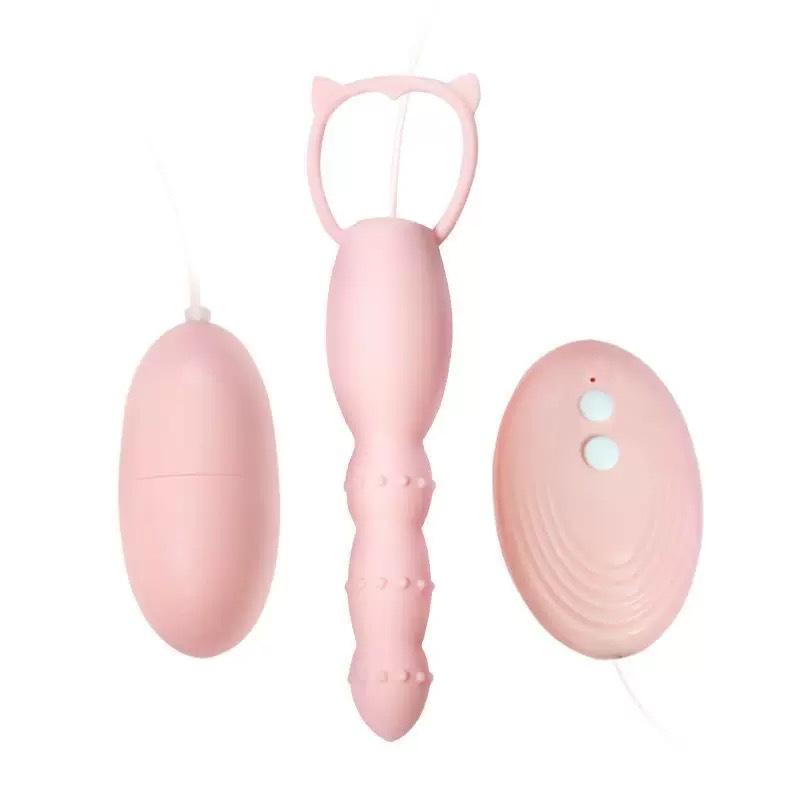 Happy Bubble Double-Headed Vibrator & Anal Plug - Clitoral, Foreplay, and Couple Erotic Toy