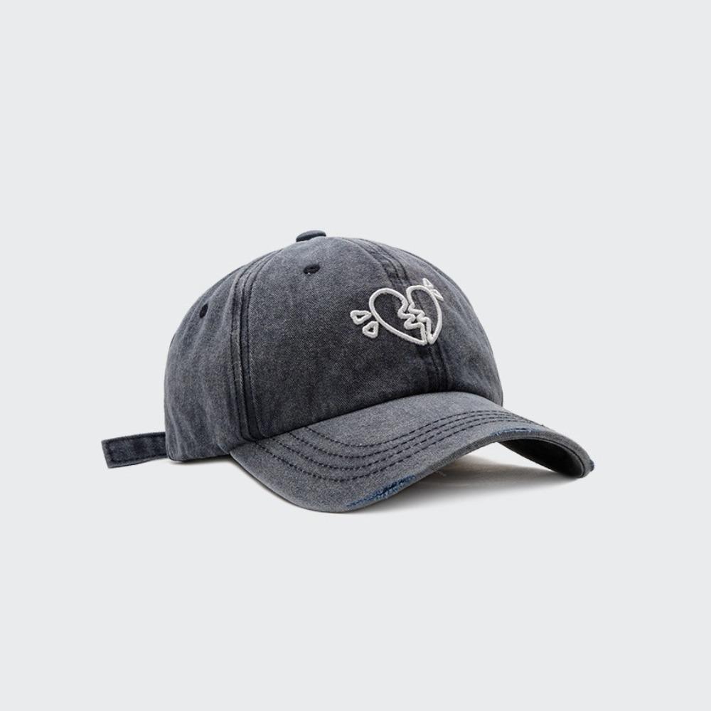 Cotton Embroidered Sun Hat Korean Style Washed Cotton Peaked Hat Valentine's Day Gifts